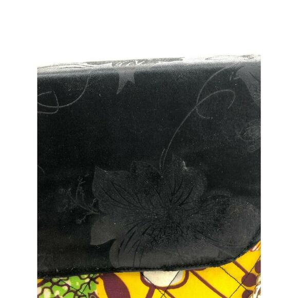 Selina Beb Black Multicolor Ethnic Print Structured Shoulder Crossbody Bag Purse - Picture 5 of 8